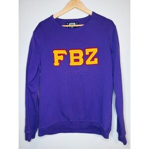 Flatbush Zombies FBZ Purple Crewneck Sweatshirt Rose Back Graphic Mens Medium